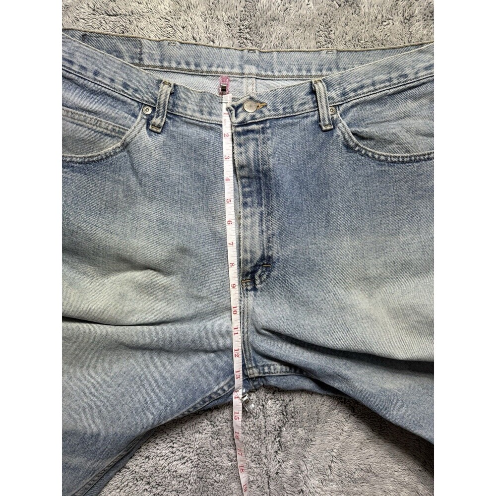 VTG Wrangler Jeans 36x32 Distressed Patina Faded Whiskered Grunge Workwear Denim - Picture 8 of 14
